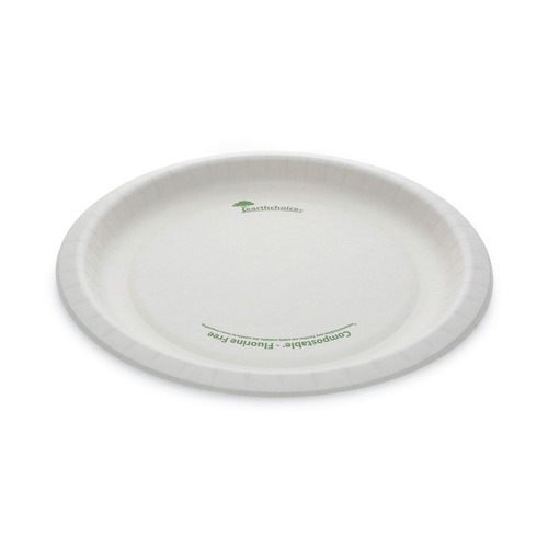 Plates | Pactiv Corp. PSP10EC EarthChoice Pressware 10 in. Diameter Plate Paper Compostable Dinnerware - White (300/Carton) image number 0