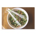 Disposable Forks | Eco-Products EP-S017-W Plantware Individually Wrapped CPLA Cutlery Fork - White (1000/Carton) image number 3