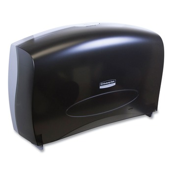 Kimberly-Clark Professional 09551 20.4 in. x 5.8 in. x 13.1 in. Cored JRT Jumbo Combo Tissue Dispenser - Smoke/Gray