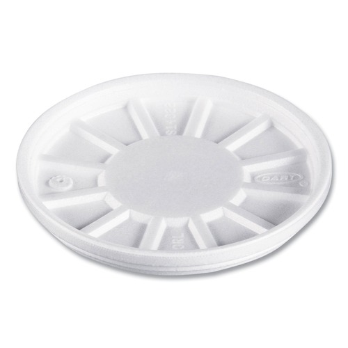 Cup Lids | Dart 20RL Vented Foam Lids Fits 6 - 32 oz. Cups - White (10 Packs/Carton) image number 0