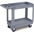 Carts | Boardwalk UC4018BWK23 17.25 in. x 40 in. x 33.5 in. 2-Shelf Plastic Utility Cart - Gray image number 0