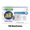 Fabric Softener & Starch | Surf R1-2979353 Free Clear Vend Pack Dryer Sheets - Fragrance Free (100/Carton) image number 2