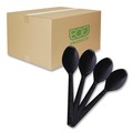 Disposable Spoons | Eco-Products EP-S113 6 in. 100% Recycled Content Spoon - Black (1000/Carton) image number 0