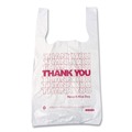 T-Sacks & Thank You Bags | Barnes Paper Company 18830THYOU 18 in. x 8 in. x 30 in. Thank You High-Density Shopping Bags - White/Red (500/Carton) image number 1