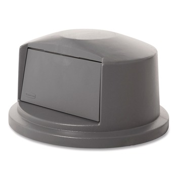 WASTE RECEPTACLE LIDS | Rubbermaid Commercial FG263788GRAY 22.75 in. x 12.25 in. BRUTE Dome Top Swing Door Lid for 32 gal. Waste Containers - Gray