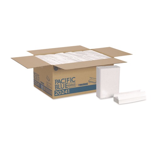 Perforated Roll & Hand Towels | Georgia Pacific Professional 20241 10.1 in. x 10.1 in. 1-Ply Pacific Blue Select C-Fold Paper Towel - White (2400/Carton) image number 0