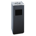Smoking Receptacles | Safco 9696BL 3 gal. Stainless Steel Square Ash 'N' Trash Sandless Urn - Black image number 0