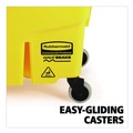 Buckets & Wringers | Rubbermaid Commercial FG757788YEL 35 qt. WaveBrake 2.0 Down-Press Plastic Bucket/Wringer Combos - Yellow image number 5