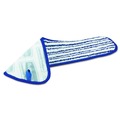 Mop Heads | Rubbermaid Commercial FGQ80000WH00 18 in. x 5.5 in. Microfiber Finish Pad - Blue/White (6/Box) image number 5