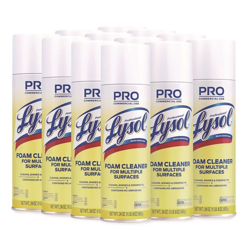 Disinfecting & Cleaning Solutions | Professional LYSOL Brand 36241-02775 24 oz. Aerosol Spray Disinfectant Foam Cleaner (12/Carton) image number 0