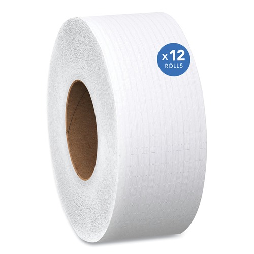 Toilet Tissues | Scott 67805 2-Ply 3.55 in. x 1000 ft. Septic Safe Essential 100% Recycled Fiber JRT Bathroom Tissue for Business - White (12/Carton) image number 0
