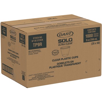 Dart TP9R Ultra Clear 9 oz Squat PET Cups (1000/Carton)