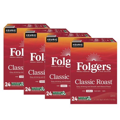 Coffee - Caffeinated | Folgers 5000368730 Gourmet Selections Coffee K-Cups - Classic Roast (96/Carton) image number 0