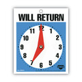 Business & Erasable-Surface Signage | Cosco 098010 5 in. x 6 in. Will Return Later Sign - Blue image number 1