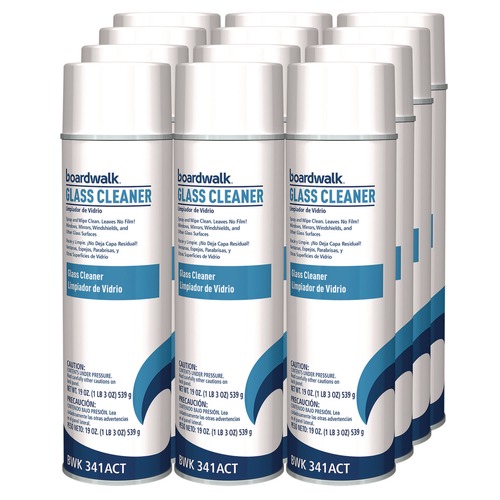 Disinfecting & Cleaning Solutions | Boardwalk 1041288 19 oz. Aerosol Spray Heavy-Duty Glass Cleaner - Sweet Scent (12/Carton) image number 0