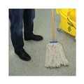 Mop Heads | Boardwalk BWK724CEA 24 oz. Cut-End Lie-Flat Cotton Wet Mop Head - White image number 7