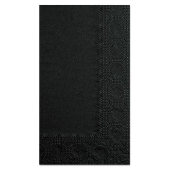 Hoffmaster 180513 15 in. x 17 in. 2-Ply Dinner Napkins - Black (1000/Carton)