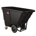 Carts & Trucks | Suncast Commercial RMTTHD100 1 cu. Yd. 2,200 lbs. Capacity Forkliftable Frame Heavy Duty Tilt Truck - Black/Red image number 1