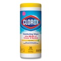 Cleaning Cloths & Wipes | Clorox 01594 7 in. x 8 in. 1-Ply Disinfecting Wipes - Crisp Lemon, White (35/Canister) image number 0