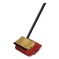 Brushes | Nexstep Commercial Products 6615 10 in. Brush 54 in. Metal Handle Bi-Level Floor Scrub Brush - Red Polypropylene Bristles, Black Handle (6/Carton) image number 2