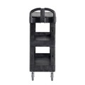 Carts | Rubbermaid Commercial 2203280 BRUTE 25.24 in. x 48.63 in. x 46.18 in. 3 Shelves 600 lb Capacity Resin 3-Shelf Heavy-Duty Ergo Flat Utility Cart - Black image number 1