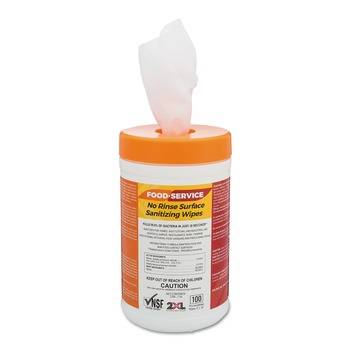  | 2XL 2XL 447 6 in. x 8 in. 1-Ply Food Service No Rinse Surface Sanitizing Wipes - White (6/Carton)