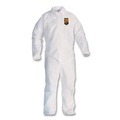 Safety Apparel | Ansell KCC44312 A40 Coveralls with Zipper Front and Elastic Wrists and Ankles - Medium/White (25/Carton) image number 0