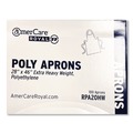 Aprons & Bibs | AmerCareRoyal RPA20HW 28 in. x 46 in. 1.77 mil Heavyweight Poly Aprons - One Size Fits All, White (500/Carton) image number 3