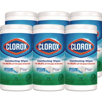DISINFECTING AND CLEANING WIPES | Clorox 01656 7 in. x 8 in. 1-Ply Disinfecting Wipes - Fresh Scent, White (450/Carton)