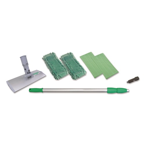Extension Poles & Handles | Unger WNK01 SpeedClean Aluminum Window Cleaning Kit - Silver/Green image number 0
