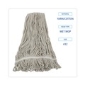 Mop Heads | Boardwalk BWK4032C No. 32 Loop Web/Tailband Value Standard Cotton Mop Head - White (12/Carton) image number 4