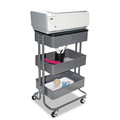 Sit-Stand Desks | Vertiflex VF51025 15.25 in. x 11 in. x 18.5 in. to 39 in. Adjustable Multi-Use Storage Cart and Stand-Up Workstation - Gray image number 2
