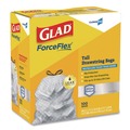 Drawstring & Kitchen Bags | Glad 70427 ForceFlex 13 Gallon 0.72 mil 23.75 in. x 24.88 in. Tall Kitchen Drawstring Trash Bags - Gray (100/Carton) image number 1