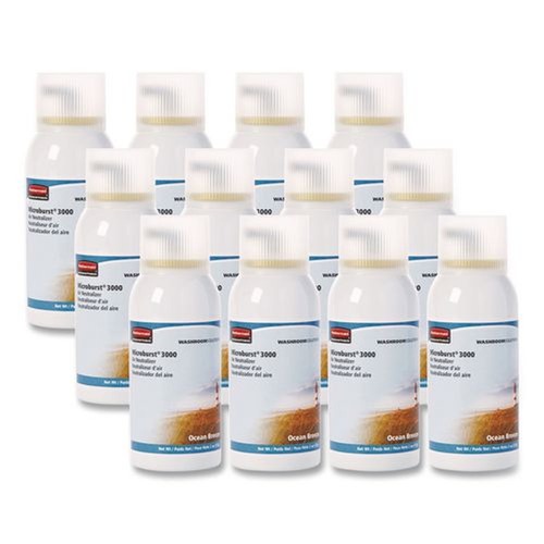 Air Fresheners & Odor Eliminators | Rubbermaid Commercial FG4012581 2 oz. Aerosol Spray Microburst 3000 Refill - Ocean Breeze (12/Carton) image number 0