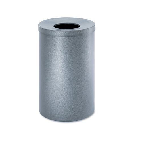Indoor Waste Receptacles | Safco 9677NC 35-Gallon Open-Top Steel Waste Receptacle - Black Speckle image number 0
