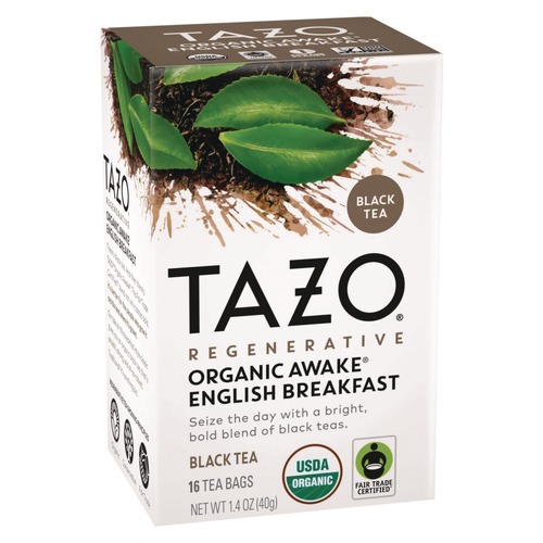 Tea | Tazo 10794522003034 1.4 oz. Tea Bags - Organic Awake English Breakfast (96/Carton) image number 0