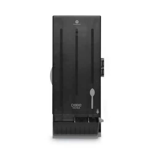 Cutlery Dispensers | Dixie SSSD120 SmartStock 10 in. x 8.75 in. x 24.75 in. Utensil Spoon Dispenser - Translucent Black (1/Carton) image number 0