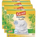 Drawstring & Kitchen Bags | Glad 78900 ForceFlex 24 in. x 27.38 in. 13 Gallon Kitchen Drawstring Trash Bags - Gain Original Scent/White (240/Carton) image number 0