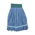 Mop Heads | Boardwalk BWKMWTMBCT Microfiber Looped-End Wet Mop Head - Medium, Blue (12/Carton) image number 0
