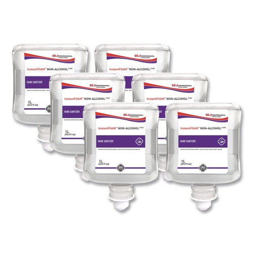 Hand Sanitizers | SC Johnson 55857 1L Refill Cartridge Unscented InstantFOAM Non-Alcohol PURE Hand Sanitizer (6/Carton) image number 0