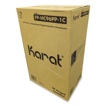 PRODUCTS | Karat FP-HC96PP-1C Polypropylene Plastic Hinged Container 6 x 9 x 2.97 Clear Plastic 125/Pack 2 Packs/Carton