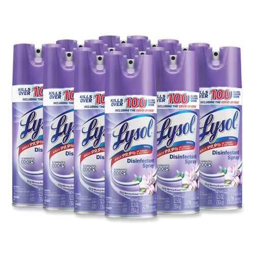 Disinfecting & Cleaning Solutions | LYSOL Brand 19200-80833 12.5 oz. Aerosol Spray Disinfectant Spray - Early Morning Breeze (12/Carton) image number 0