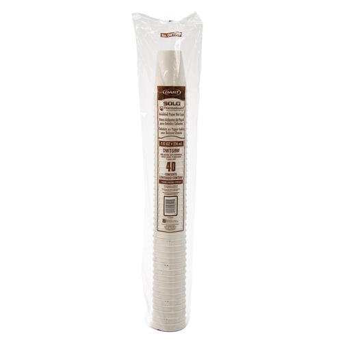 Perforated Roll & Hand Towels | Dart DWTG8W Thermoguard 8 oz. Insulated Paper Hot Cups - White Sustainable Forest Design (40/Pack) image number 0