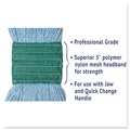 Mop Heads | Boardwalk BWK502BLEA 5 in. Headband Super Loop Cotton/Synthetic Fiber Wet Mop Heads - Blue, Medium image number 8