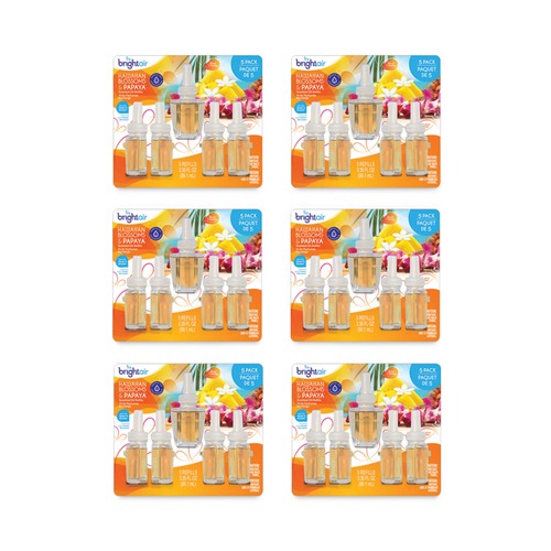 Metered Dispenser Refills | BRIGHT Air BRI900668CT 0.67 oz. Electric Scented Oil Air Freshener Refill - Hawaiian Blossoms and Papaya (6 Packs/Carton) image number 0