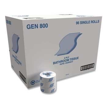 GEN GN800 2-Ply Septic Safe Bath Tissue - White (96 Rolls/Carton)