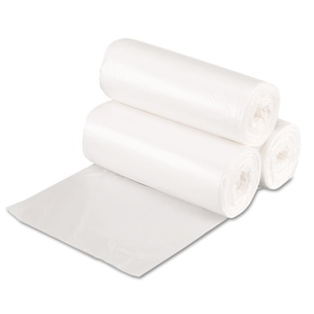 Boardwalk Z4831LN GR1 16 Gallon 7 mic 24 in. x 31 in. High Density Can Liners - Natural (50 Bags/Roll, 20 Rolls/Carton)