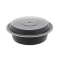 Food Containers & Lids | Pactiv Corp. NC718B Newspring VERSAtainer 6 in. Diameter 16 oz Plastic Microwavable Containers - Black/Clear (150/Carton) image number 1