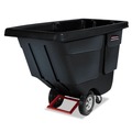 Carts & Trucks | Rubbermaid Commercial FG131400BLA Rotomolded Plastic Rectangular 850 lbs. Capacity Tilt Truck - Black image number 0