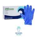 Food Service Disposable & Single Use Gloves | Boardwalk 380XLBXA 380 Series 4 mil Thick 9.5 in. Long Powder-Free Disposable General-Purpose Nitrile Gloves - Extra Large, Blue (100/Box) image number 4